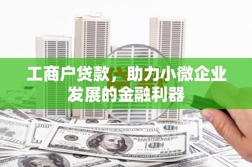 龙崎工商户贷款，助力小微企业发展的金融利器
