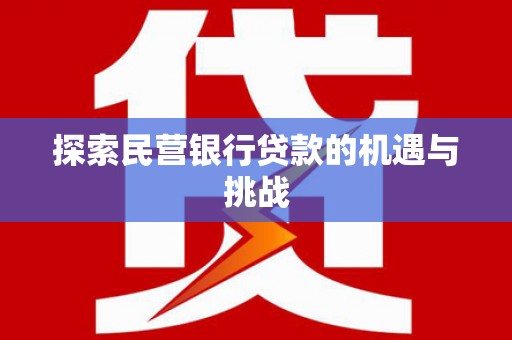 龙崎探索民营银行贷款的机遇与挑战