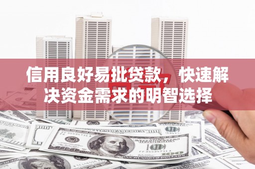 龙崎信用良好易批贷款，快速解决资金需求的明智选择