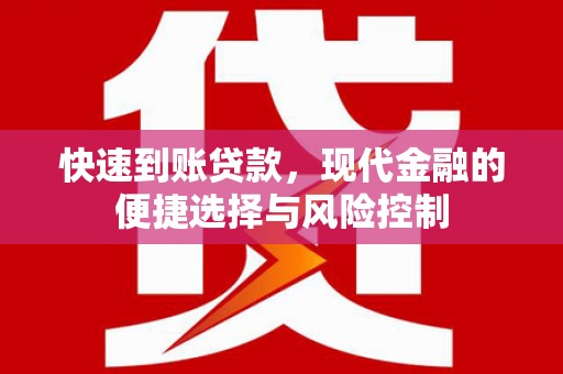 龙崎快速到账贷款，现代金融的便捷选择与风险控制