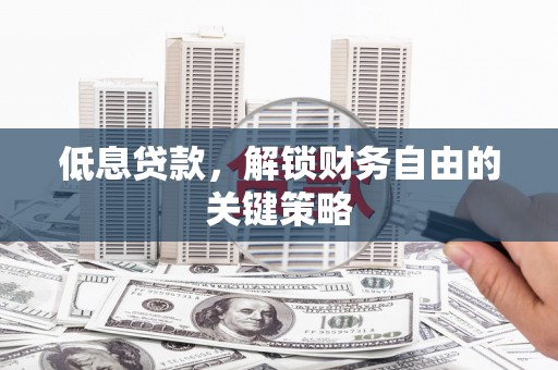 龙崎低息贷款，解锁财务自由的关键策略