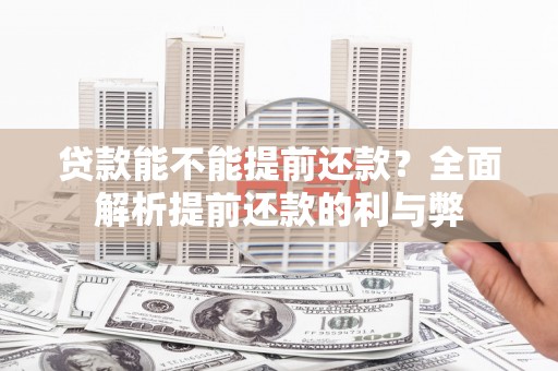 龙崎贷款能不能提前还款？全面解析提前还款的利与弊