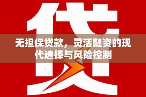 龙崎无担保贷款，灵活融资的现代选择与风险控制
