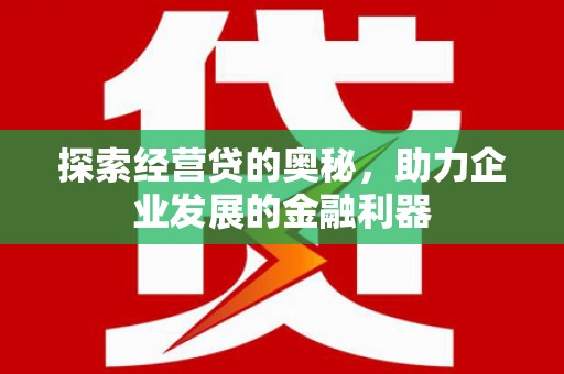 龙崎探索经营贷的奥秘，助力企业发展的金融利器