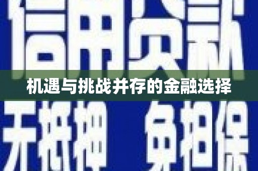 龙崎机遇与挑战并存的金融选择