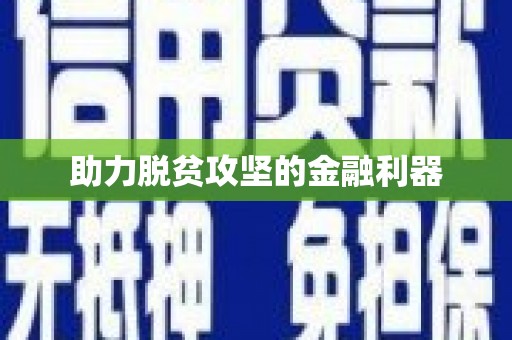 龙崎助力脱贫攻坚的金融利器