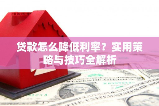 龙崎贷款怎么降低利率？实用策略与技巧全解析